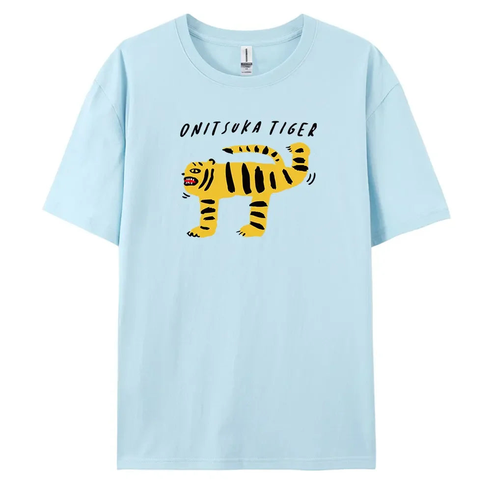 Tiger T-Shirt with Harajuku Style, Short Sleeves and 100% Cotton Fabric for Fashionable Look  Amaijoin