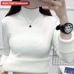 Load image into Gallery viewer, Turtleneck Winter Sweater Women Elegant Thicken Velvet Lined Warm Sueter Knitted Pullover Slim Tops Jersey Knitwear Jumper New  Amaijoin
