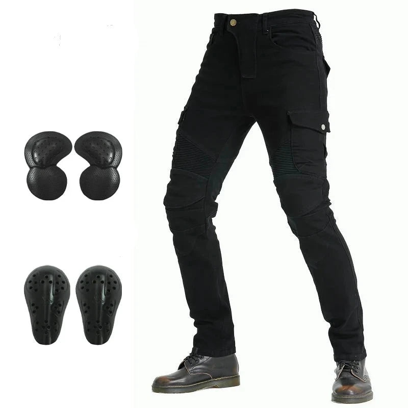 Men Jeans Men Motorcycle Pants Motorcycle Jeans Protective Gear Riding Touring Motorbike Trousers With Hip and Knee Gears  Amaijoin