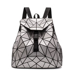 Carregue a imagem no visualizador da Galeria, Women Geometric Backpack Bags Matte Female Drawstring Backpacks For Teenage Girls Bagpack Bag Ladies Holographic Daily Backpack  Amaijoin
