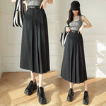 Load image into Gallery viewer, Gray Fashion High Waist A-line Pleated Skirt Women Long Skirts Office Lady Elegant Suit Skirt 2023 New Spring Summer Midi Skirts  Amaijoin
