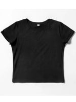 Load image into Gallery viewer, 100% Cotton Womens Crop T-shirts Black Solid Color Tees Shirts O-Neck Tight Short Sleeves Clothes Fashion Street Female Tops  Amaijoin
