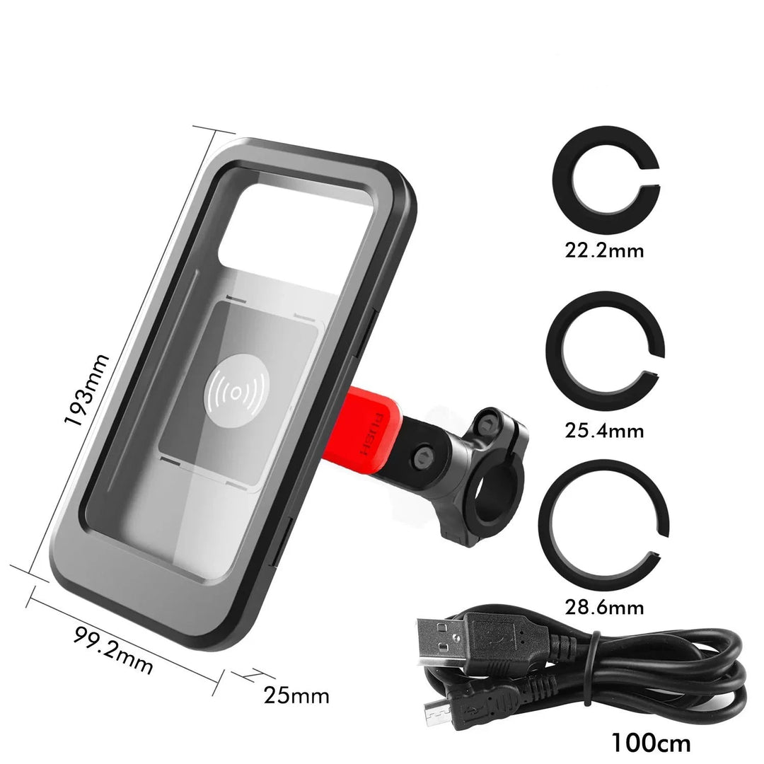 iBudim Bicycle Bike Handlebar Cell Phone Holder Bag Waterproof Case for Motorcycle Scooter Wireless Charger Phone Bracket Mount  Amaijoin