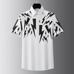 Load image into Gallery viewer, Luxury Summer Short Sleeved Shirt for Men Fashion Lightning Printed Casual Shirts Social Streetwear Business Dress Shirt 2024  Amaijoin
