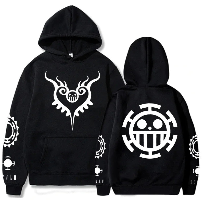 Anime One Piece 3D Hoodie Sweatshirts Trafalgar Law Cosplay Pirates of Heart Thin Pullover Hoodies Tops Outerwear Coat Outfit  Amaijoin