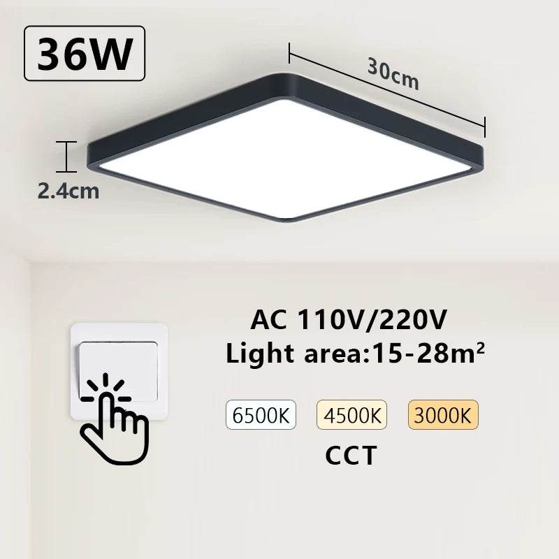 MARPOU Smart LED Ceiling Lamp Wood Grain App Voice Control Alexa/Google Remote Control Square Ceiling Lights Living Room CCT  Amaijoin