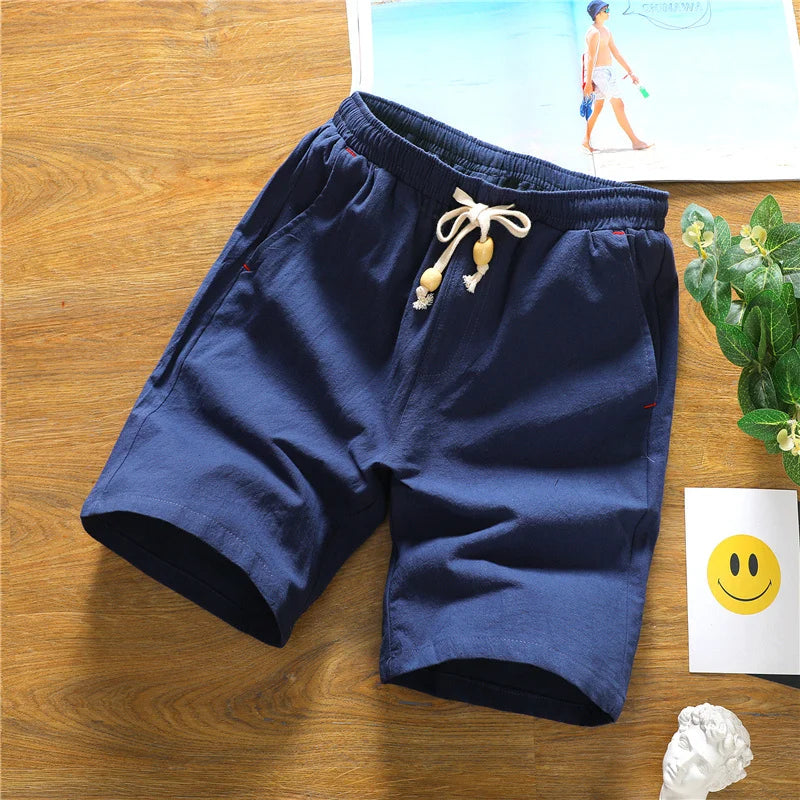 Summer Capris Cotton Hemp Shorts Men's Thin Casual Loose Large Shorts  Amaijoin