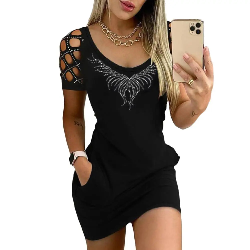 Sexy Club Hip Dress For Women 2023 Summer Slim Fit Short Skirt Elegant Pullover Female Y2K Crop Midi Dresses Vestido Girl Clothe  Amaijoin