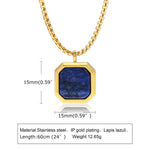 Load image into Gallery viewer, Men Pendant Necklce Geometric,Tiger&#39;s Eye Stone Necklace Lapis Lazuli Stone Pendant, Mens Necklace Royal Pendant Mens Necklace  Amaijoin
