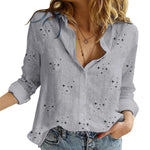 Load image into Gallery viewer, Elegant Cotton Linen Shirts Women Casual Solid Button Lapel Blouses Shirts Spring Summer Long Sleeve Loose Tops Tunic Blusas  Amaijoin
