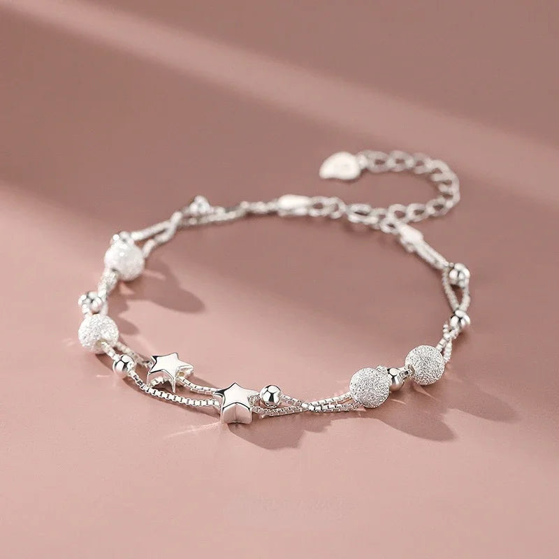 925 sterling silver Beautiful stars Bracelets for women korean fashion designer party Wedding Jewelry Holiday gifts  Amaijoin