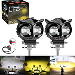 Load image into Gallery viewer, 1/2PCS Motorcycle Headlight Fog light Bar 9V-85V 12W Projector Lens Spotlight LED Light Yellow white For Car/Motorcycle 6500K  Amaijoin
