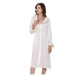 Load image into Gallery viewer, BirdTree, 19MM 100%Real Silk Pajamas Dress, Women Long Sleeve Lace, Sexy Loose Sleepwear, 2024 Summer New Nightgown P439103QM  Amaijoin
