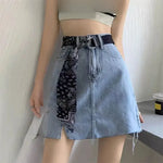 Load image into Gallery viewer, High-waisted Denim Skirt Women&#39;s 2024 New Style Sensibility Design Side Slit Skirt A- line  Amaijoin
