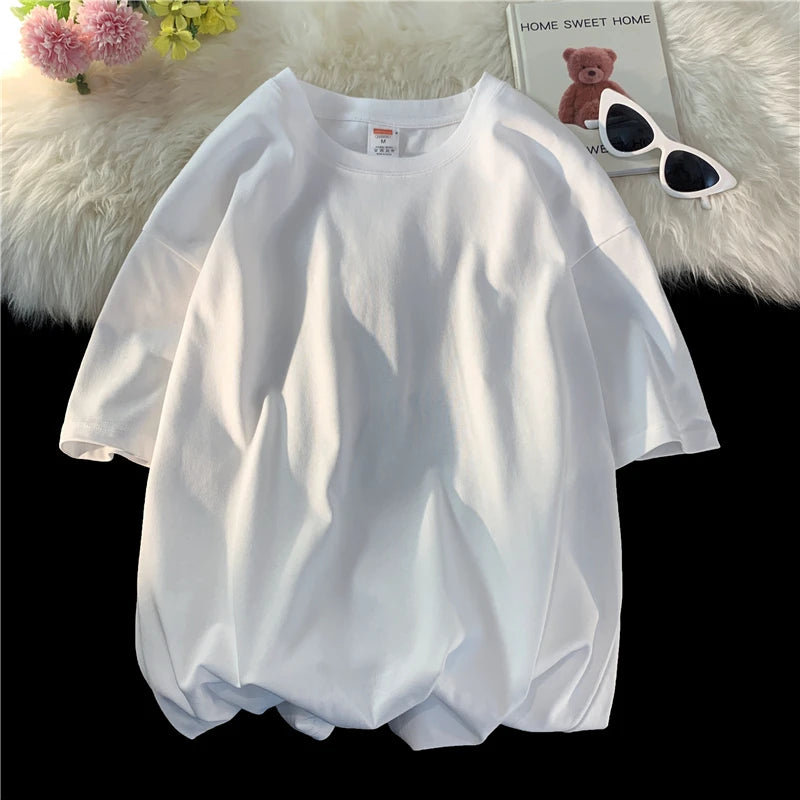 Summer 100% Cotton T Shirts,Short Sleeve Crew Neck Tops,Oversize Tee,Soft T Shirt for Women  Amaijoin