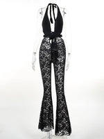 Load image into Gallery viewer, New Women&#39;s Fashion Spicy Girl Slim Fit Hollow Deep V Lace Pants Sexy Jumpsuit For Women JY23420DG  Amaijoin
