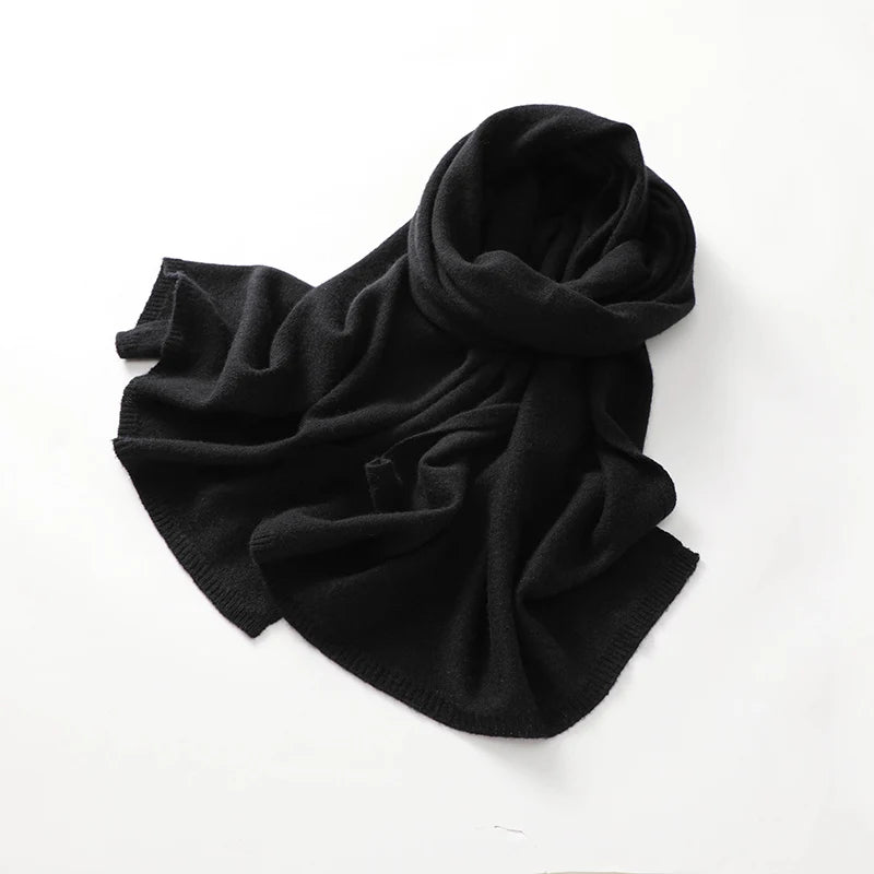 KOIJINSKY New 100% Cashmere180*45 180*40 Women's Knitted Scarf Autumn Soft Solid Scarf Winter Warm Solid Men's Scarf  Amaijoin