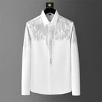 Load image into Gallery viewer, Luxury Wing Rhinestone Men&#39;s Shirt 2024 Spring Long Sleeve Casual Shirts Banquet Party Stage Shirt Vintage Streetwear Blouse 5XL  Amaijoin
