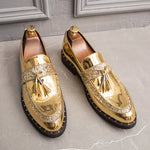 Carregue a imagem no visualizador da Galeria, 2022 New Fashion Mens Sequined Tassel Shoes Handmade Retro Comfortable Soft Non-slip Loafers Male Casual Leather Shoes 38-44  Amaijoin
