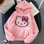 Load image into Gallery viewer, Women 90s Y2k 2000s Hoodies Hello Kitty Hip Hop Hoodie Sanrio Sweatshirt Clothes Tops Sweatshirt Clothing Streetwear  Amaijoin
