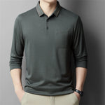 Load image into Gallery viewer, New Men&#39;s Casual Long Sleeve Polo Shirt Fashion Solid Color Top  Amaijoin
