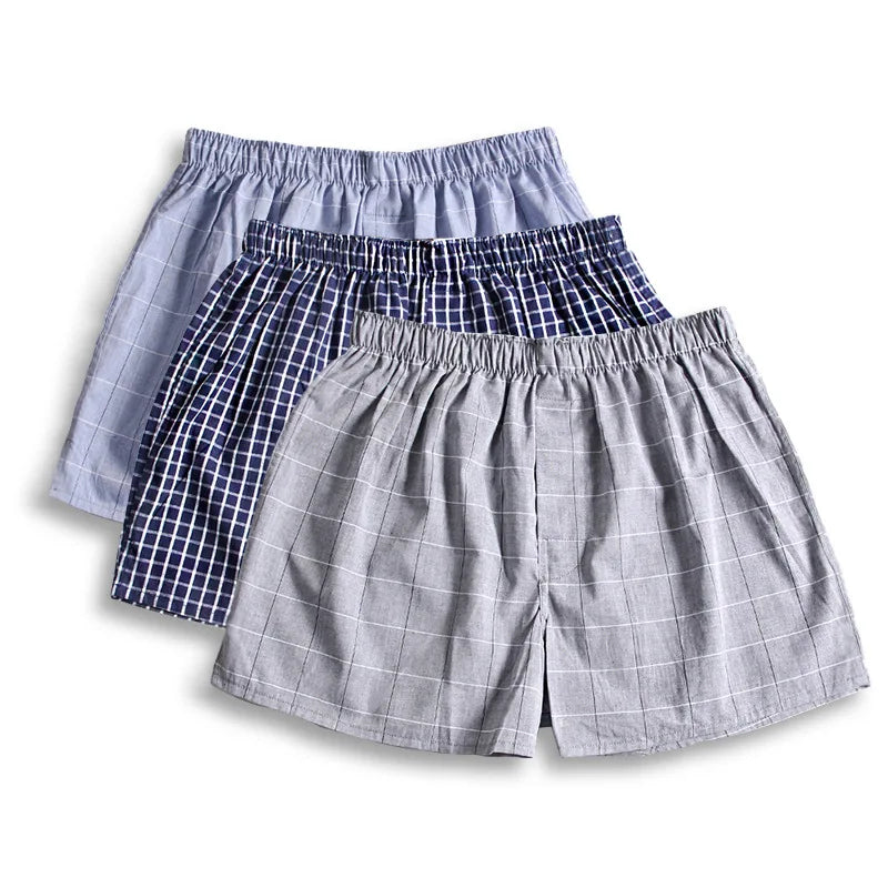 Summer thin Fashion casual plaid sleep bottoms men 100% cotton shorts sleepwear male pajamas Arrow pants S  Amaijoin