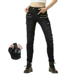 Load image into Gallery viewer, Loong Biker Female Motorcycle Riding Pants Motocross Knight Fashion Daily Cycling Protective Jeans Locomotive Trousers For Women  Amaijoin
