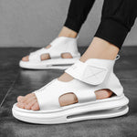 Carregue a imagem no visualizador da Galeria, Luxury Air Cushion Men Sandals White Platform Non-slip Sports Sandals Man 2024 Summer Comfort Leather Roman Sandal sandale homme  Amaijoin
