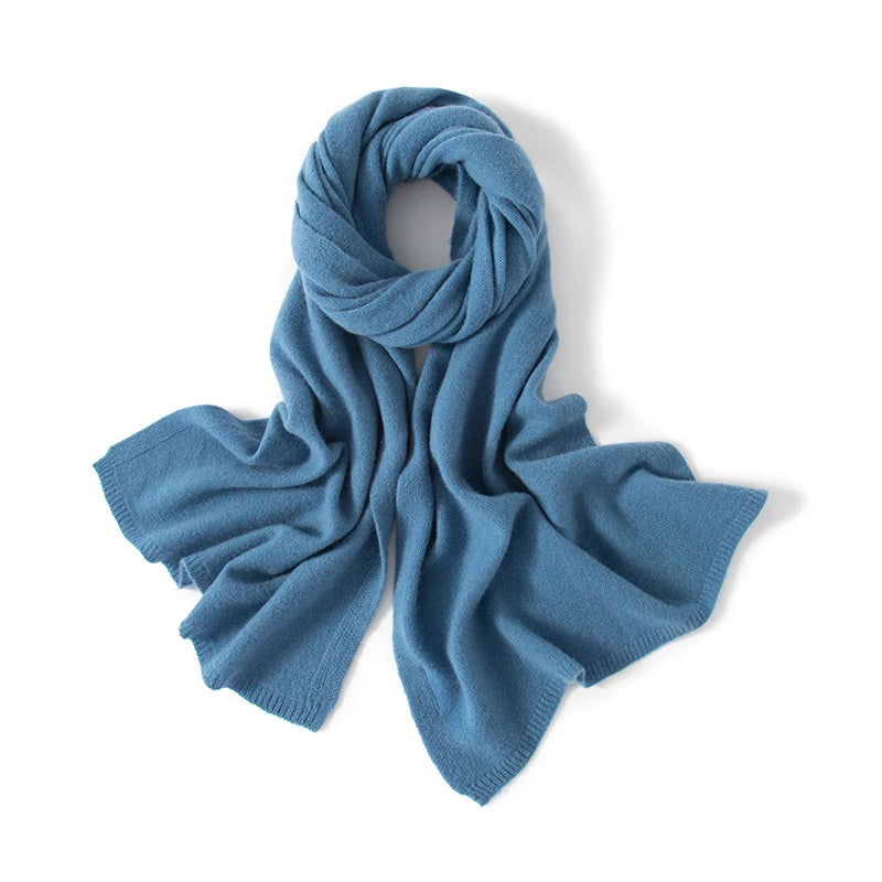 KOIJINSKY New 100% Cashmere180*45 180*40 Women's Knitted Scarf Autumn Soft Solid Scarf Winter Warm Solid Men's Scarf  Amaijoin