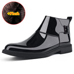 Load image into Gallery viewer, New Men&#39;s Casual Patent Leather Luxury Chelsea Boots Business Shoes Mens Designer Brand Formal Dress Shoes for Men Ankle Boots  Amaijoin
