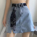 Load image into Gallery viewer, High-waisted Denim Skirt Women&#39;s 2024 New Style Sensibility Design Side Slit Skirt A- line  Amaijoin
