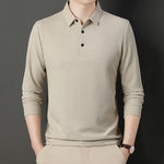 Load image into Gallery viewer, New Men&#39;s Long Sleeve T Shirt Button Lightweight Lapel Loose Polo Shirt Solid Color Top  Amaijoin
