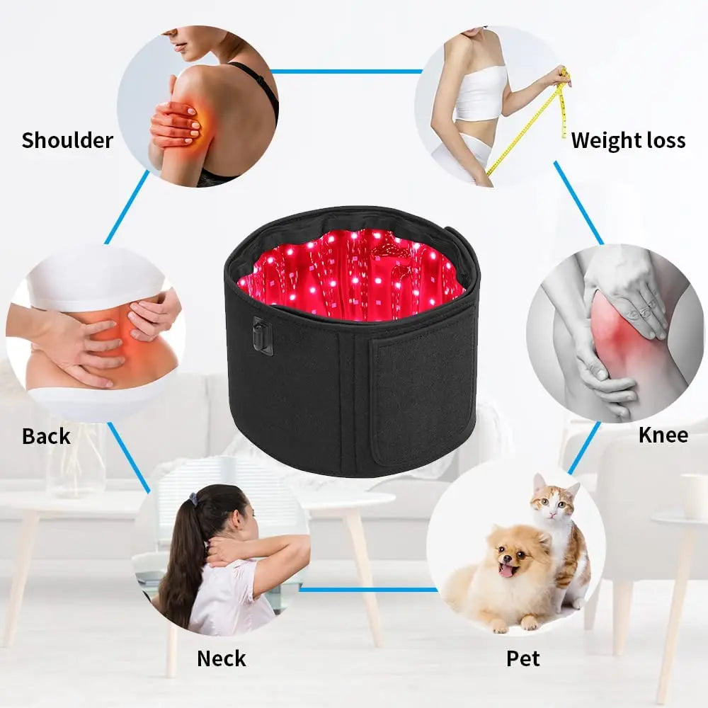 LED Red Light Therapy Belt Pain Relief  Infrared Lipo Laser Belt 360 For Weight Loss Back Shoulder  Amaijoin