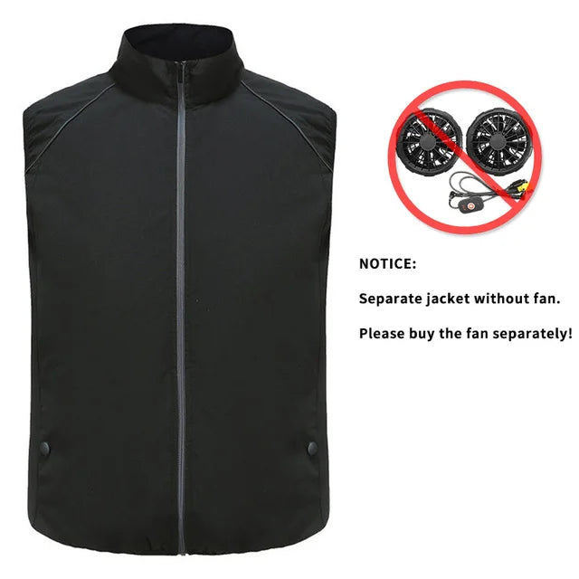 Men Summer Air Conditioning Clothing Fan Cooling Vest 2022 New USB Charging Cooling Sport Man Outdoor Solid Color Coat Plus Size  Amaijoin