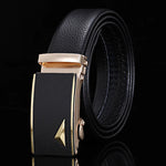 Load image into Gallery viewer, For Men Famous Work Business Black Cowskin PU Strap Men Leather Belt Metal Automatic Buckle Brand High Quality Luxury Belts  Amaijoin
