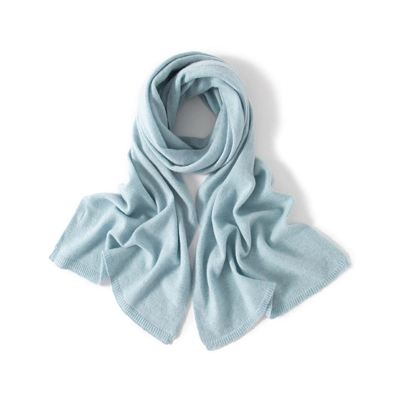 KOIJINSKY New 100% Cashmere180*45 180*40 Women's Knitted Scarf Autumn Soft Solid Scarf Winter Warm Solid Men's Scarf  Amaijoin