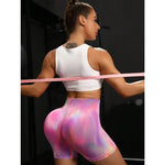 Load image into Gallery viewer, Women Tie Dye Sporty Shorts High Waist Seamless Gym Yogo Shorts Sexy Rainbow Honey Peach Fitness Workout Running Shorts  Amaijoin
