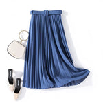 Load image into Gallery viewer, XFPV 2023 New Autumn Summer Fashion Solid Color High Waist Pleated A Line medium and long Skirt Women SM1983  Amaijoin
