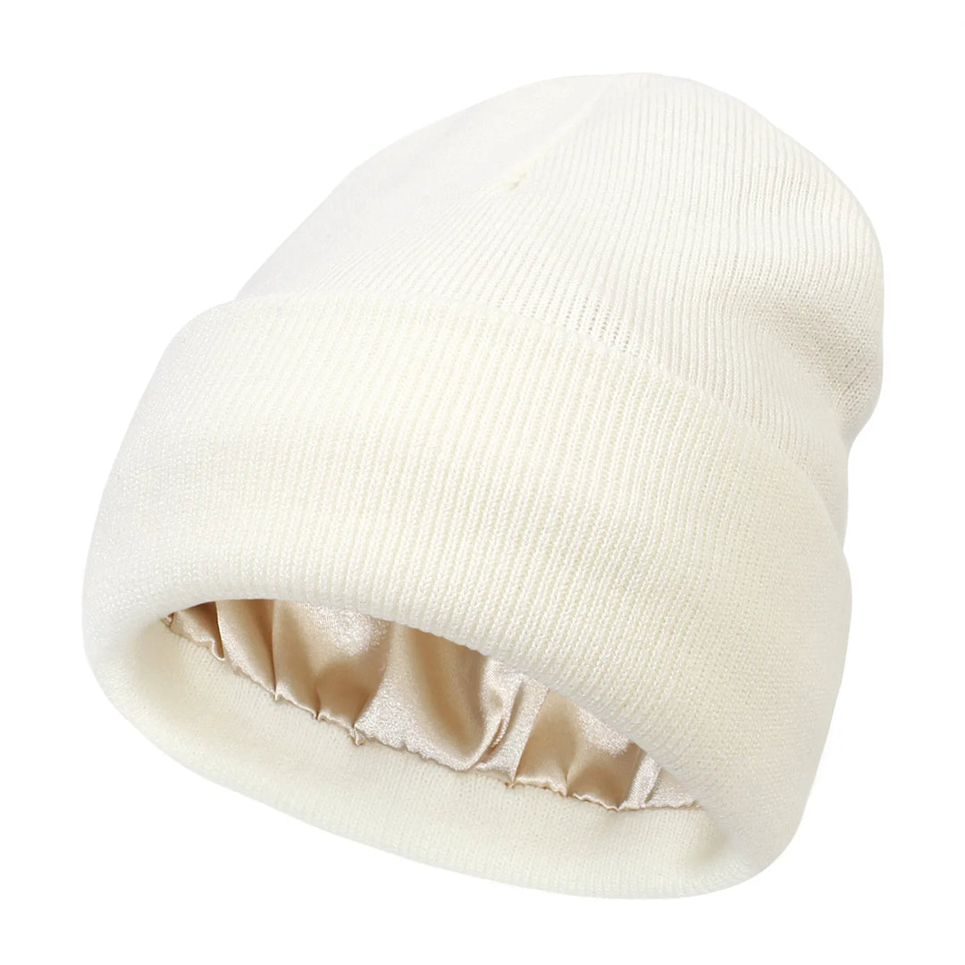 Winter Hat For Women Silk Satin Lined Beanies Chunky Caps Men Warm Fashion Women Bonnet Skullies Caps Male Female Balaclava Hats  Amaijoin