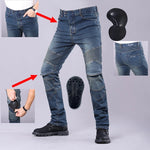 Load image into Gallery viewer, New Four Seasons Motorcycle Slim Fit Elastic Cycling Pants Motorcycle Jeans Retro Fashion Jeans Racing Off Road Anti Drop Pants  Amaijoin
