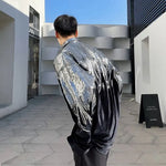 Load image into Gallery viewer, PFNW 2024 Embroidery Sequin Velvet Fashionable Temperament Men&#39;s Long Sleeve Shirts Lapel Personal Design Oversized Tops 9Y6658  Amaijoin
