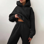 Load image into Gallery viewer, Winter Women Fleeced Tracksuits Casual Hoodie and Sweatpants Suit Fashion Two Pieces Set Hooded Sweatshirt Sport Jogger Outfits  Amaijoin
