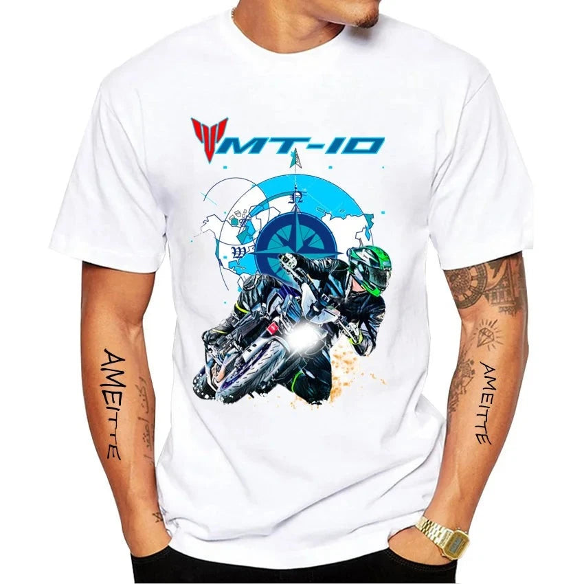 Super Tenere XTZ 750 1994 Old Classic Riding Tshirts Summer Men Short Sleeve Motorcycle Rider T-Shirt Hip Hop Boy Casual Tees  Amaijoin