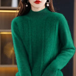 Load image into Gallery viewer, Cashmere sweater women pullover autumn and winter casual half high neck solid long sleeve knitted sweater pullover female top  Amaijoin
