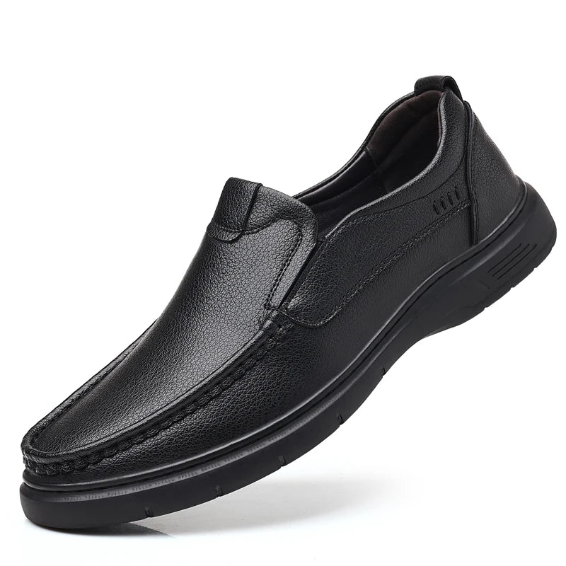 Mesh Breathable Dress Leather Men Shoes Summer Slip On Loafers Men Casual Leather Shoes Flats Hot Sale Driving Shoes Moccasins  Amaijoin