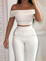 Load image into Gallery viewer, 2024 Spring Fashion Two Piece Set Women Casual Solid Slim Short High Waist Long Pants Office Lady Suits Summer Clothes for Women  Amaijoin
