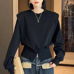 Load image into Gallery viewer, Fashion O-Neck Spliced Zipper Solid Color Sweatshirts Female Clothing 2023 Autumn Winter Loose Korean Tops Casual Sweatshirts  Amaijoin
