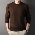 Load image into Gallery viewer, New Men&#39;s Casual Jacquard Long Sleeved Round Neck T-shirt Fashion Top  Amaijoin
