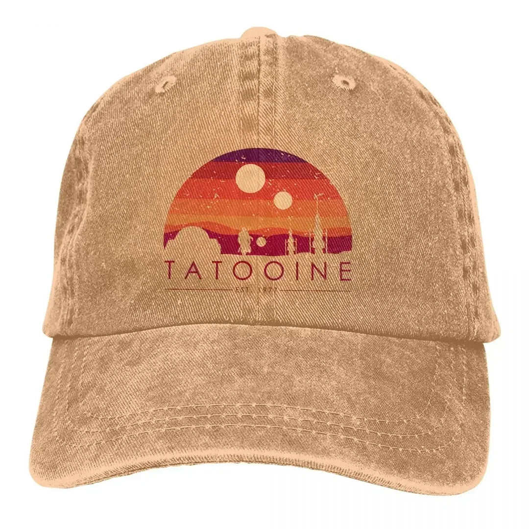 Washed Men's Baseball Cap RETRO EST Trucker Snapback Cowboy Caps Dad Hat Tatooine All Seasons Travel Adjustable Hats  Amaijoin