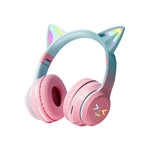 Load image into Gallery viewer, Gradient wireless Headphones RGB cute cat ear Bluetooth Earphones with microphone Stereo Music Game Earphone Girls Kids Gifts  Amaijoin
